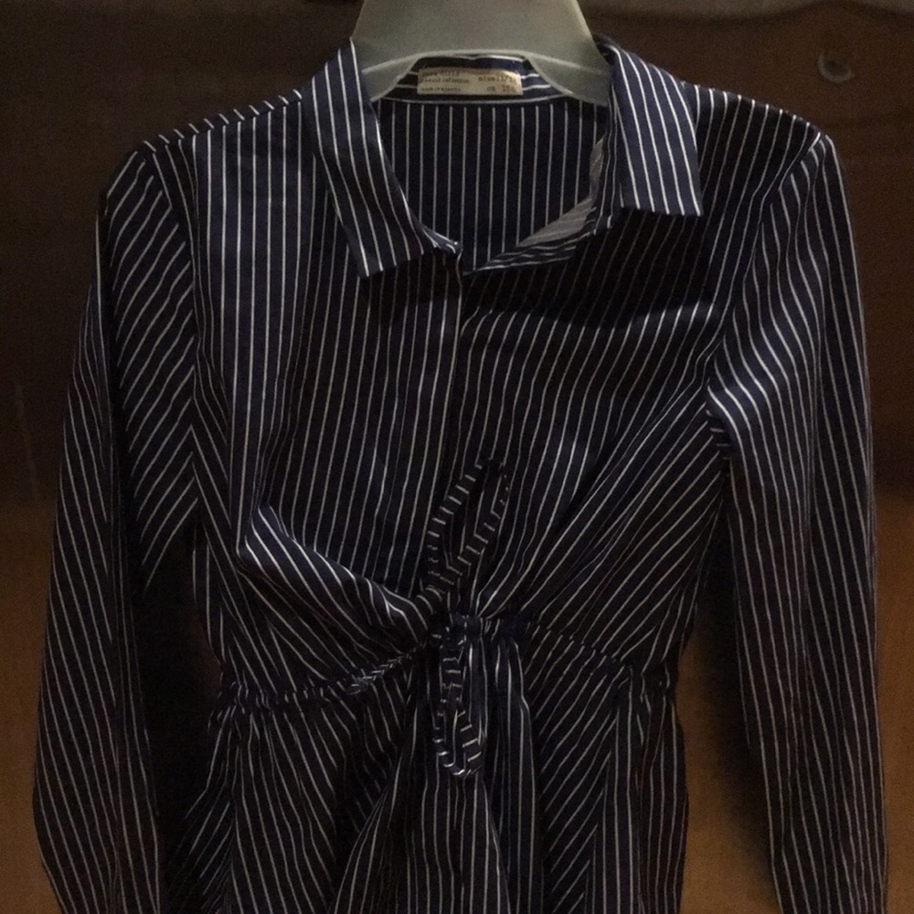 Girls size 11/12 dress euc worn once navy/white - Picture 6 of 8